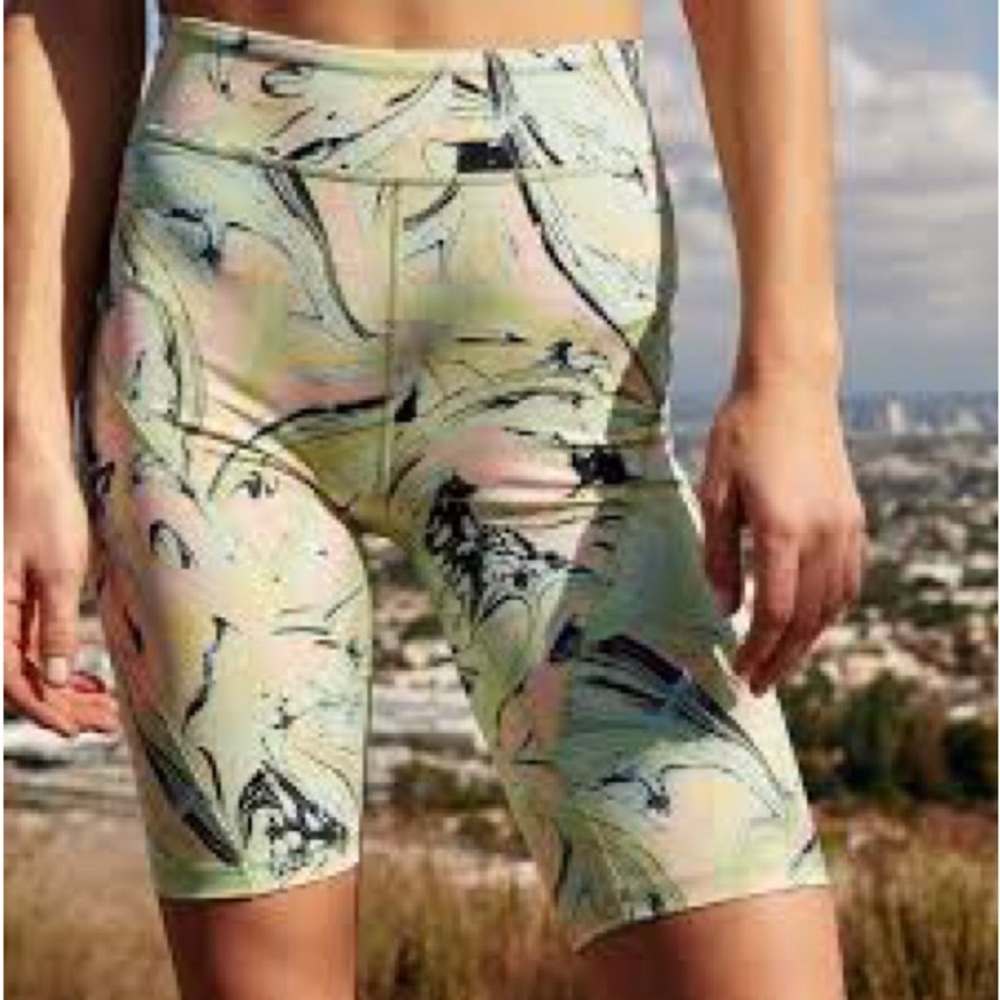 Free People Pastel Swirl Bike Shorts in Mint & Blush